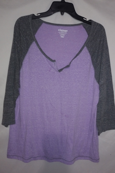Old Navy Tops - Vintage Purple Gray Baseball Top XL Plus